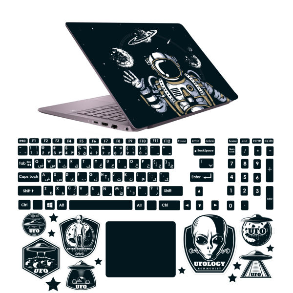 استیکر لپ تاپ صالسو آرت مدل 5093 hk به همراه برچسب حروف فارسی کیبورد