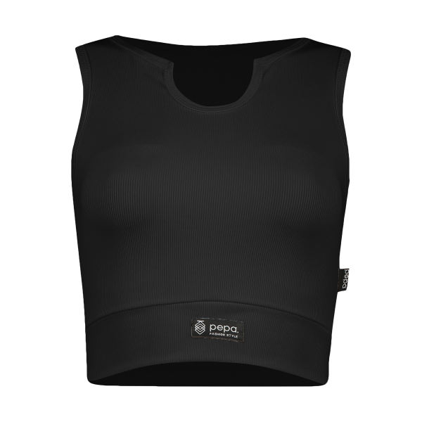 نیم تنه ورزشی زنانه پپا مدل Sporty رنگ مشکی