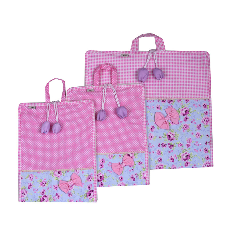 ca42a73482e1098e15967cd755d14d25 کیسه نان و سبزی ترنم مدل شکوفه مجموعه 3 عددی